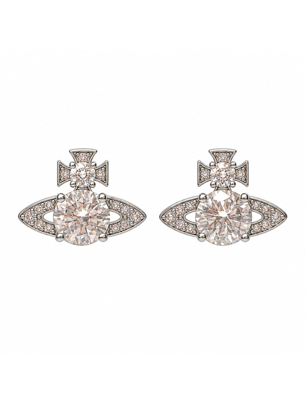 Vivienne Westwood Ismene Embellished Orb Stud Earrings – Silver